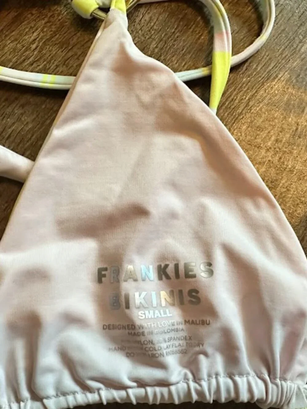 NWOT Frankie's Bikinis Heart Tatum Top/Kailyn Bottom Pastel Stripe Bikini Set-Sm
